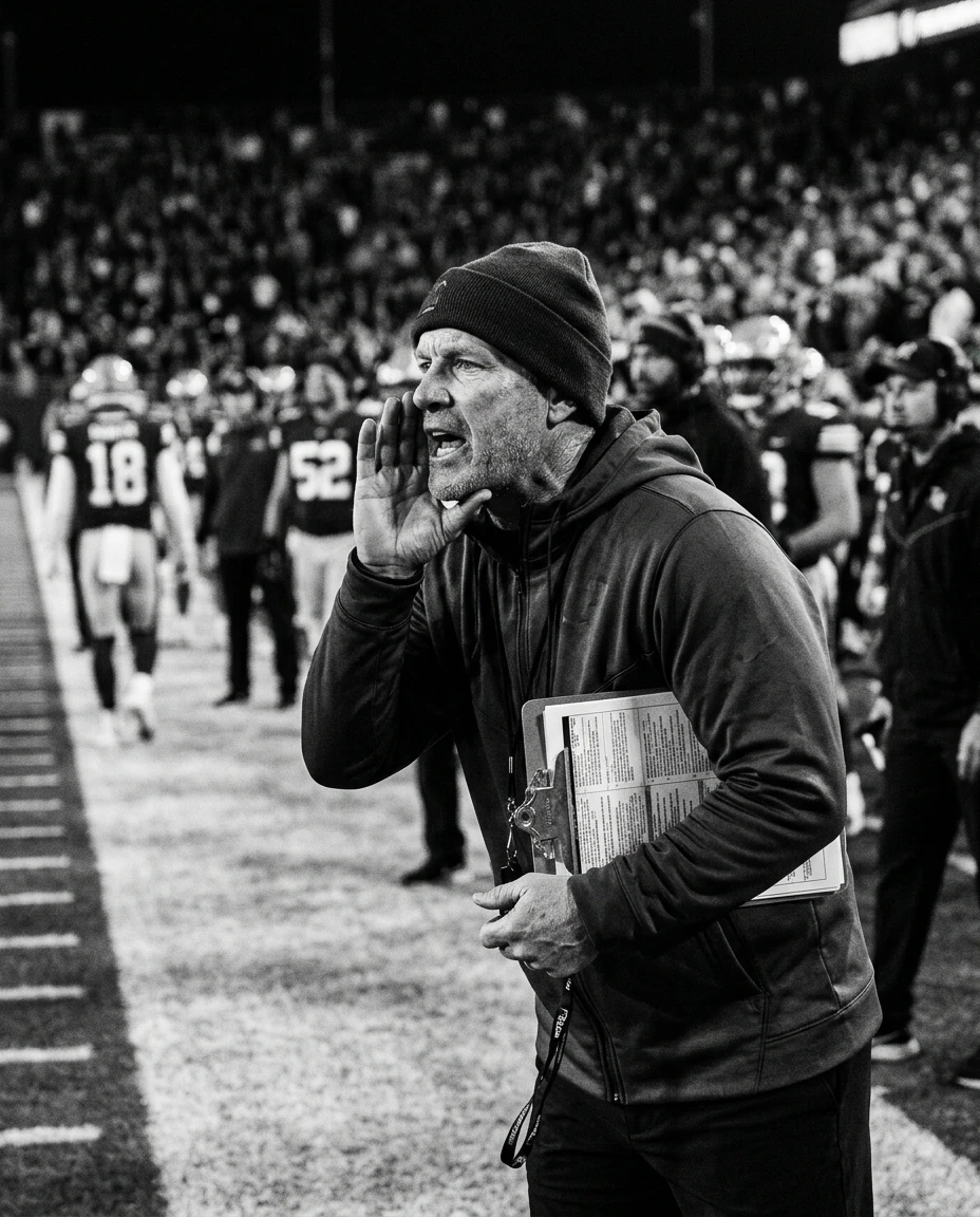 Coach shouting instructions from the sideline