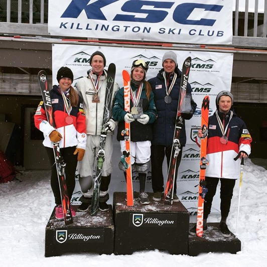Ryan Dyer on the podium with fellow Killington Ski Club racers